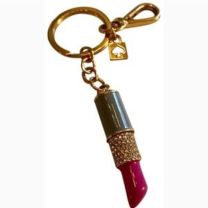 Kate Spade Pink Lipstick Keychain